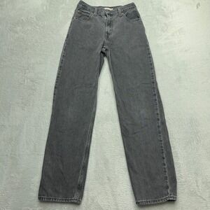 Levis Premium Jeans Womens 23 Gray Dad Jean High Rise Straight Leg Charcoal
